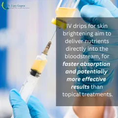 This image shows the careful preparation of an IV drip. By delivering nutrients directly into the bloodstream, we bypass the digestive system. This allows for faster absorption and more effective results compared to oral supplements or topical creams.
