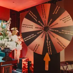 We added a fun spinning wheel game to the 'City of Dreams' party. It was a simple, interactive element that broke the ice and got everyone laughing.