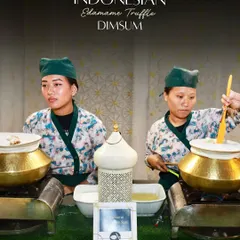 My live station for Indonesian Edamame Truffle Dimsum. My chefs prepare these delicate dumplings, filled with creamy edamame and a hint of truffle oil, fresh for your guests.