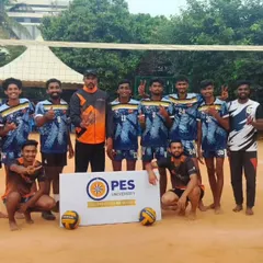 The winning Reva University team posing with the trophy after their victory at the PESIT tournament.