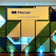 We create high-impact, maintenance-free moss walls that make a bold statement. This installation for Mercer incorporates their branding directly into the design, turning a reception wall into a unique piece of corporate art that reinforces their identity.