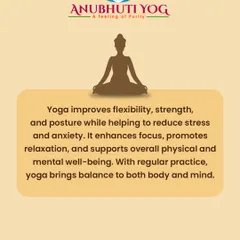 This graphic summarizes the core benefits of yoga. Regular practice improves everything from flexibility and posture to stress levels and mental focus, bringing balance to both body and mind.