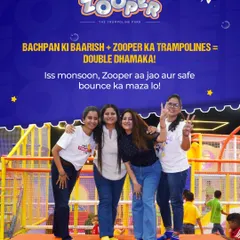 Bachpan ki baarish and Zooper's trampolines are a double dhamaka. A group of moms relive their childhood and have a blast.