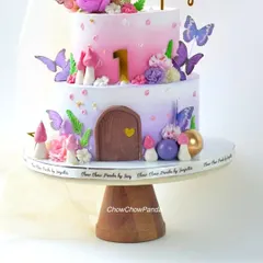 A full view of the magical fairy house cake, a Choco Mousse creation that was a joy to make.