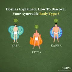 Understanding your Ayurvedic body type, or 'Prakriti', is the first step toward personalized health. This image introduces the three fundamental energies, or doshas: Vata, Pitta, and Kapha, which define our unique constitution.