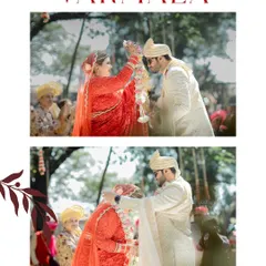 The Varmala ceremony, a pivotal moment of a Hindu wedding where the bride and groom exchange garlands.