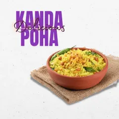 A bowl of delicious Kanda Poha is the perfect mess-free warm breakfast. Just add water and enjoy this classic Maharashtrian dish anywhere.