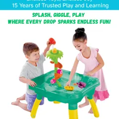 The Giggles Splash Water Table makes sensory exploration a blast. It helps develop motor skills and hand-eye coordination as kids pour, scoop, and make waves.