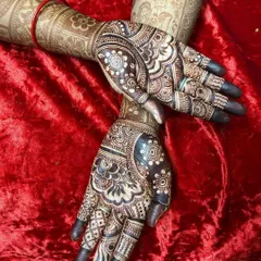 This is the beautiful result of a 24-hour mature stain. The deep, rich color is a testament to the quality of my natural henna and proper aftercare.