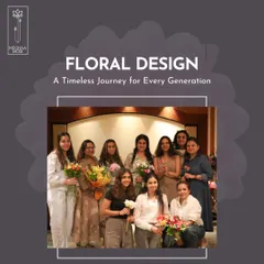 A group of women pose with their creations after a workshop. Floral design is a timeless journey for every generation, and a wonderful way to bond.
