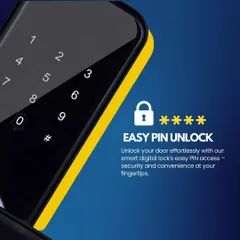The numeric keypad on this smart digital lock offers a simple and reliable way to secure your home. I can program a unique PIN for your family, providing convenient keyless access without needing a phone or fingerprint.