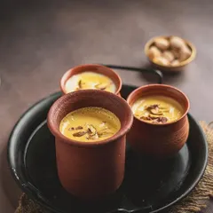 My personal favourite, the Mango Lassi. It has a perfect tangy and sweet flavour of mangoes and is topped with almonds and pista. It's so refreshing.