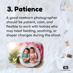 A tip for parents: a good newborn photographer must be patient and flexible. I always work at the baby's pace, allowing for feeding, soothing, and diaper changes.