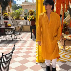 Dressed for a wedding gig in Jaipur. I love bringing my energy to special occasions and creating an unforgettable celebration with a custom-curated set.
