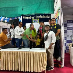 Our team receiving the 'Best Innovative Stall' award. This achievement was a result of great teamwork and a shared passion for creating engaging fitness experiences.