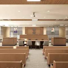 A concept render of the moot court designed for GL Bajaj University’s Law Institute. We create specialized learning environments that reflect the rigour of the subject matter, providing students with immersive, practical spaces that prepare them for their future careers.