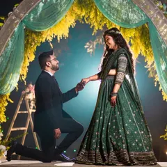 "Will you?" A moment suspended in time. I focus on creating a dramatic, cinematic feel for your most pivotal memories, ensuring the grandeur of the question is matched by the beauty of the photograph. This is a core memory from a Delhi wedding engagement.