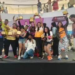 The entire team of instructors celebrating a successful 'Zumba for a Cause' event. Together, we united to support the education of underprivileged children through the power of dance.