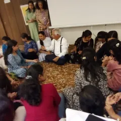 This image captures the essence of a practical Nadi Parikshan training session led by the esteemed Dr. Tayde. Our doctors gather to refine their skills, learning directly from a master to better understand the subtle stories the pulse tells about a patient's health.