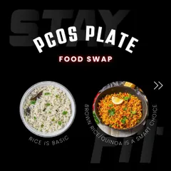 A simple but effective swap for PCOS is replacing basic white rice with brown rice or quinoa. These complex carbohydrates have a lower glycemic index, which helps prevent sharp spikes in blood sugar and supports better hormone regulation.