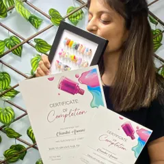 This student traveled from Gujarat to complete my basic to advance nail technician course. I encourage all my students to keep learning and pushing forward to become the best version of themselves.