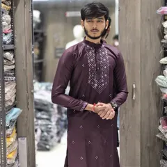 The rich maroon ready-to-wear kurta, a great choice for weddings or festive parties.