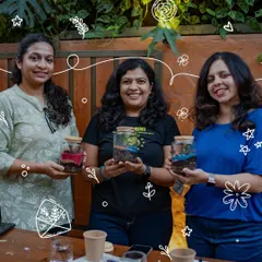 The best moments are the ones we create and share. Here, our guests proudly display the miniature ecosystems they built during a terrarium making workshop. Join us to get your hands dirty and leave with a living piece of art and a wonderful memory.