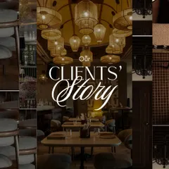 "Our Clients' Story." Every space tells a story, and ours begin with our clients' vision. This graphic introduces a series of testimonials from the architects and designers I've collaborated with.