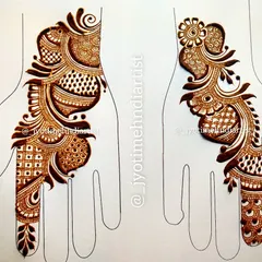 A practice sheet from Day 7 of my offline mehndi class, showing how to create beautiful Arabic and Indo-Arabic side designs.