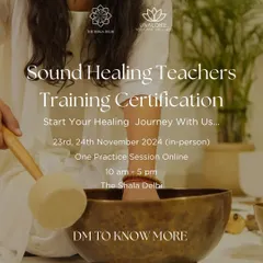 An opportunity to start your healing journey with us. Our Sound Healing Teacher Training Certification is an in-person course that empowers you to transform lives through the power of sound.