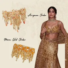Inspired by the Ambani wedding, here's how you can get Janhvi Kapoor's golden lehenga look. Our Arryana and Moira Gold chokers are the perfect statement pieces to pair with a heavy traditional outfit.