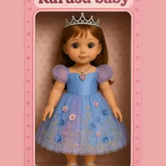 A Cinderella story, boxed and ready for play. This illustration shows how I can take a princess dream and turn it into a complete, custom-designed look for your little one.