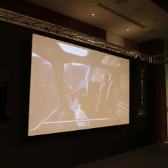A dedicated demonstration room we constructed for Theory Audio Design at the Smart Home Expo. These controlled environments allow us to showcase the true power and cinematic quality of high-end audio systems.
