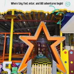 Step into our wonderland. This star-shaped entrance to the main play area is where the big adventures begin.