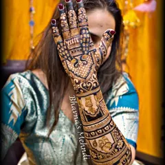 The other hand of the Krishna-themed design, showcasing different motifs and scenes, creating a cohesive and spiritual piece of art.