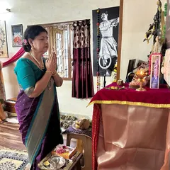 A moment of prayer and devotion. This is how we begin our practice, seeking blessings from our Gurus and the divine. This picture captures the spiritual foundation of our art form.