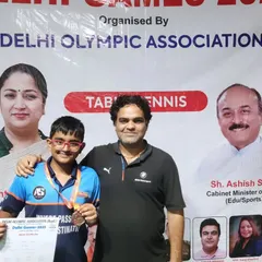 A proud moment at the Delhi Games 2025. Manvik Jindal won a Bronze Medal in the U-15 Boys category, his first medal after years of hard work.