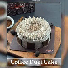 For the coffee lovers, our Coffee Duet Cake is a heavenly blend of bold espresso and rich chocolate flavors. It's the perfect pick-me-up in dessert form.
