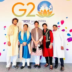 A group photo at the G20 Summit in Agra, where I had the opportunity to perform.