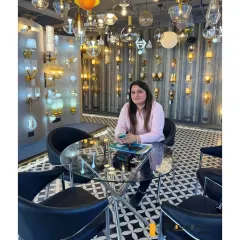 Me at a lighting showroom in Noida, where I was sourcing fixtures for a project. Selecting the perfect lighting is a crucial step in creating the right ambiance for any space.