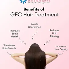 For cases requiring a significant boost in hair density, Growth Factor Concentrate or GFC treatment is an excellent option. This infographic shows how GFC works to not only stimulate new growth but also improve overall scalp health, reduce hair thinning, and ultimately restore your confidence.