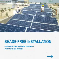 For large-scale projects like this ground-mounted solar farm, shade-free installation is critical. We ensure every panel is positioned to capture maximum sunlight, because every ray of sun counts towards a higher energy yield.