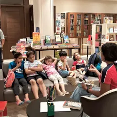 Deep in thought during a captivating tale. Our story sessions create a space where kids can listen, ponder, and get completely lost in the world of the book.