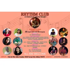 This is an event poster for the 'Rhythm Club', an initiative started by my Guruji. It is my honor to carry forward his vision by performing and promoting Indian classical music.
