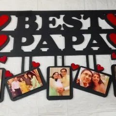 A "Best Papa" wall hanging, perfect for Father's Day. It features multiple frames to be filled with your favorite family photos.