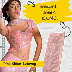 The Pink Kitkat Subway tile is elegant, sleek, and iconic, just like Kareena Kapoor's character Poo. It's a modern classic with a touch of glamour.