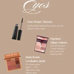 For dreamy, soft glam eyes, I teach how to combine luxe matte eyeshadows with soft shimmers. A good mascara to lift the lashes is the final touch to open up the eyes.