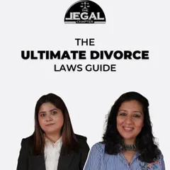 The promotional poster for "The Legal Chapter," my podcast series with RJ Divya, where we created the ultimate guide to divorce laws in India.