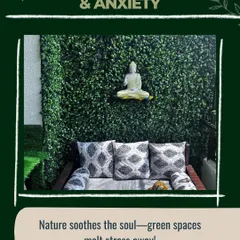 Create a space that soothes the soul. This vertical garden serves as a serene backdrop for a meditation corner, complete with a Buddha statue, melting away stress and anxiety.