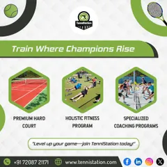 We offer a complete tennis experience. Our programs are built on three pillars: premium hard courts for professional-level play, holistic fitness to build athletic endurance, and specialized coaching to turn your potential into performance.